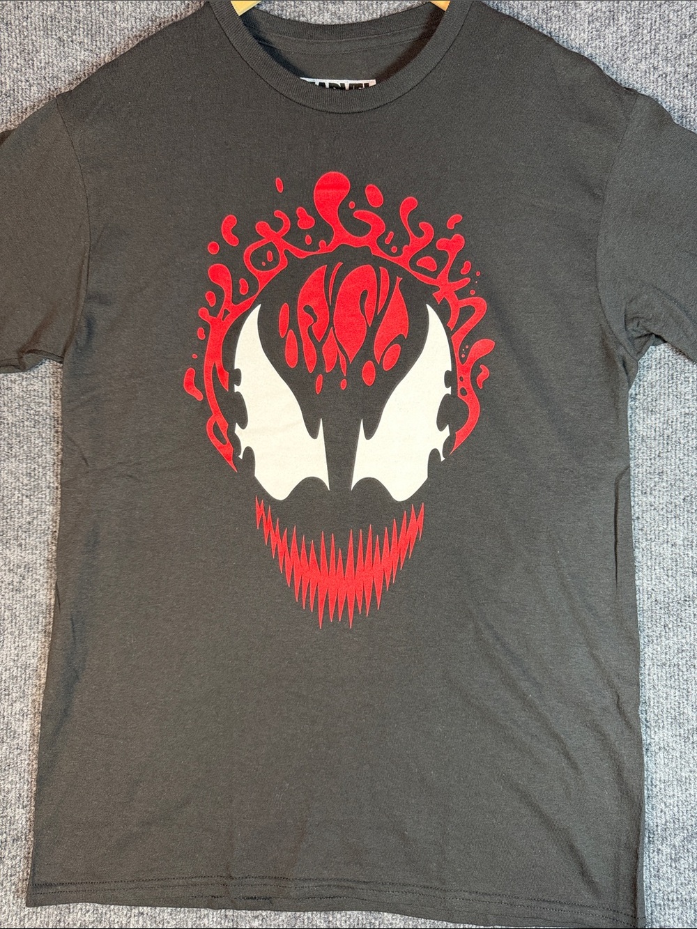 Marvel Men's Medium Venom Symbiote Logo Graphic T Shirt Black Red Comic